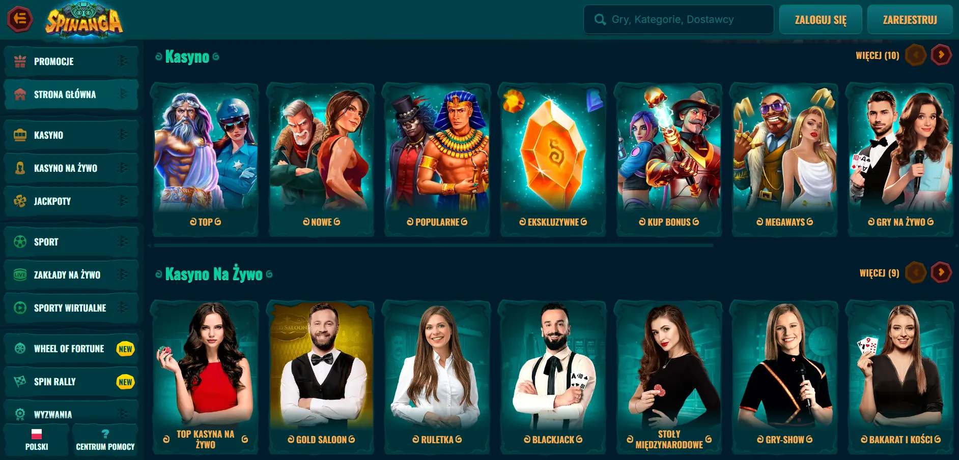 10 лучших казино онлайн Польши: Spinanga